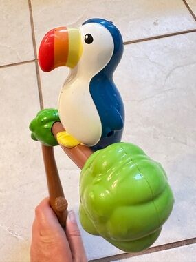 Evenflo Triple Fun Jungle Exersaucer Blue Spinning Parrot Bird Replacement Part